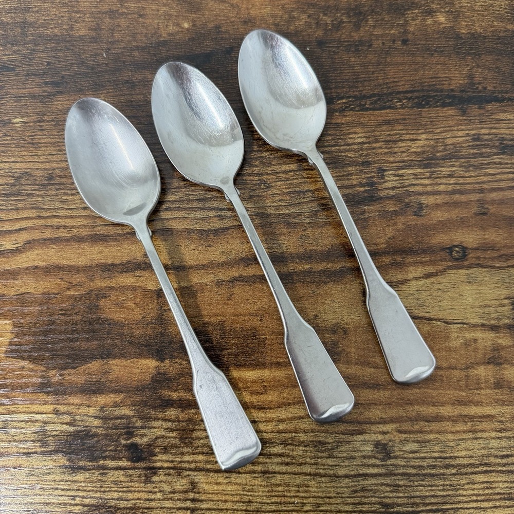 Oneida AMERICAN COLONIAL Teaspoons 3pcs Stainless Heirloom Cube Mark